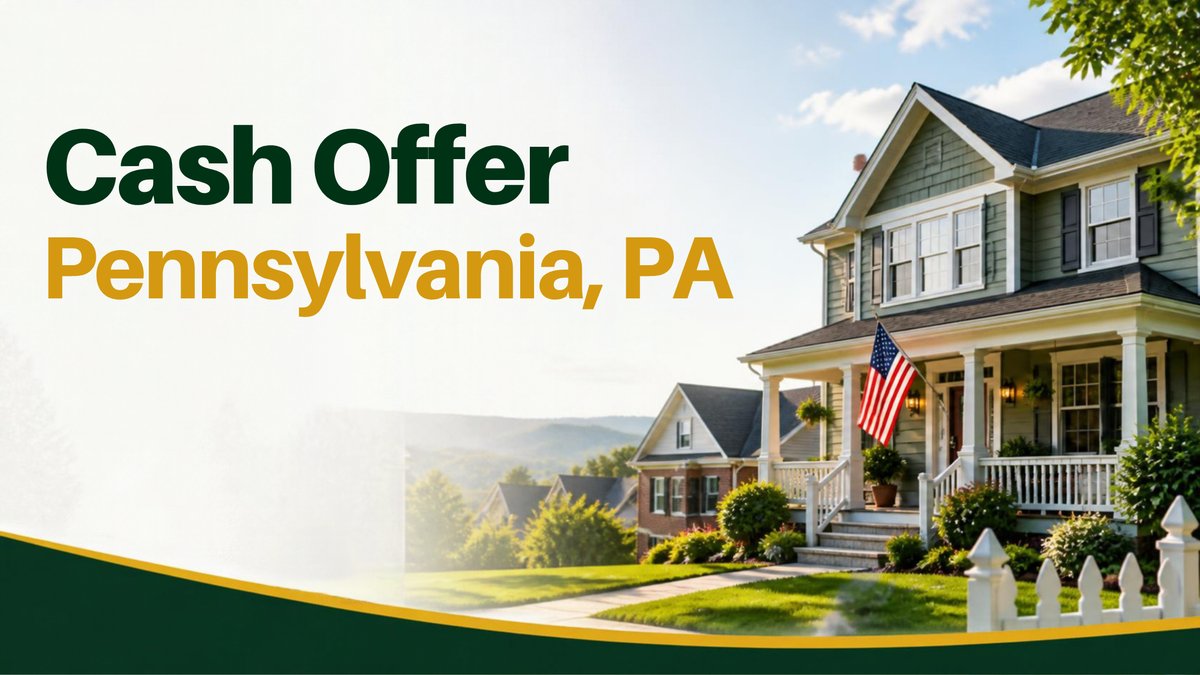 Delaware Valley Home Buyers: cash offer Pennsylvania, PA over a photo of a suburban Pennsylvania home